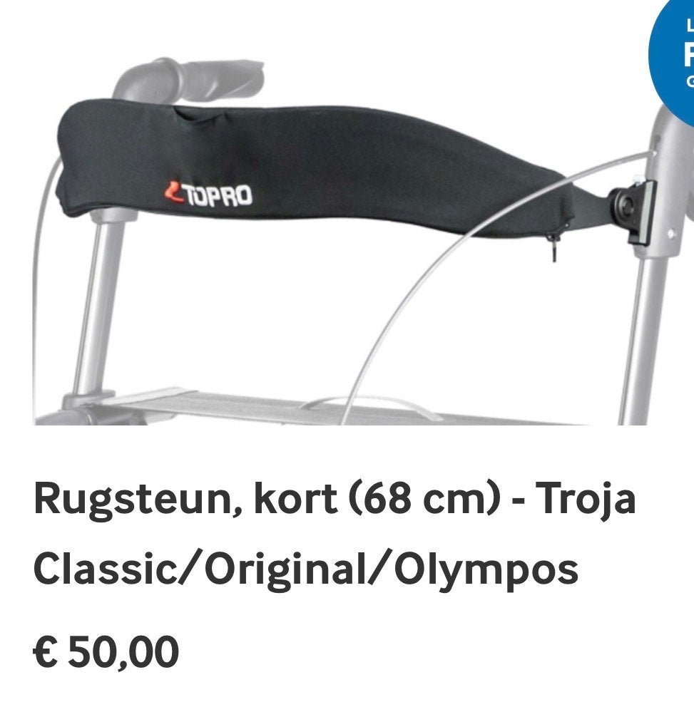 Topro Troja rugsteun (Kort, 68 cm), Ophalen of Verzenden, Nieuw