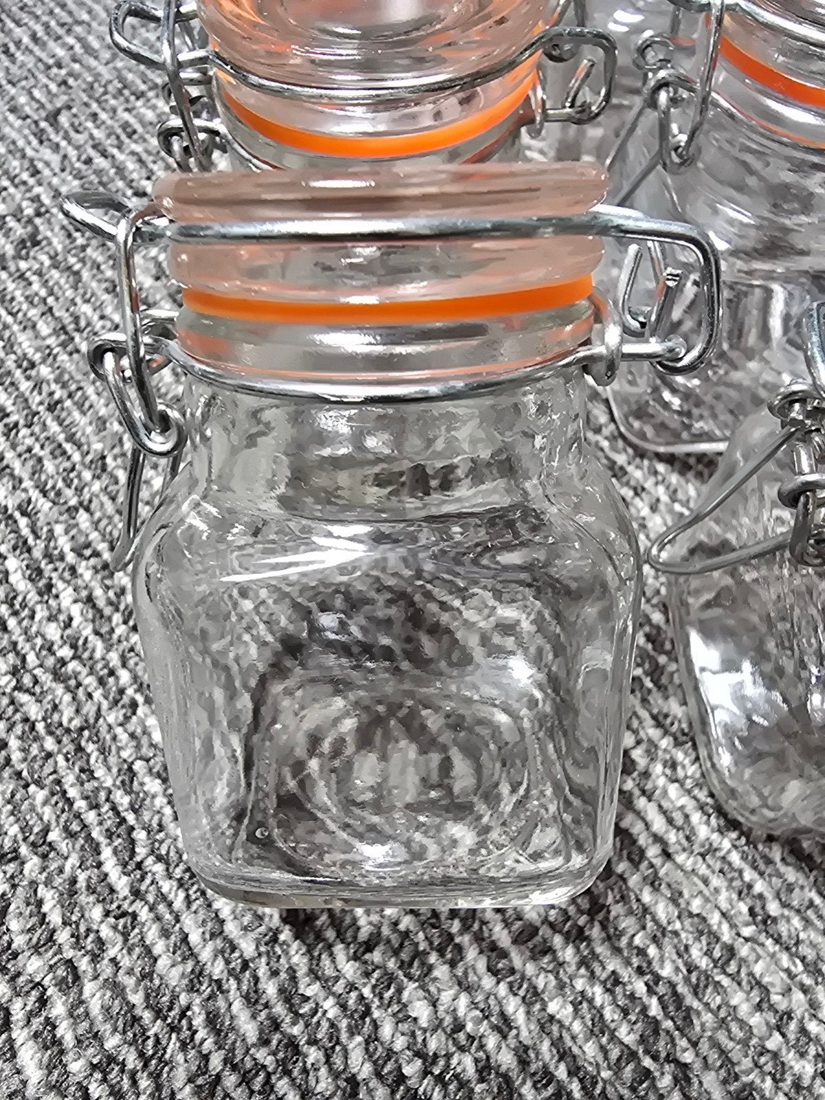 22 Glazen Wekpotjes Vierkant 5x5 cm, 100ml - Nieuwstaat, Voorraadpot, Ophalen, Nieuw, Glas