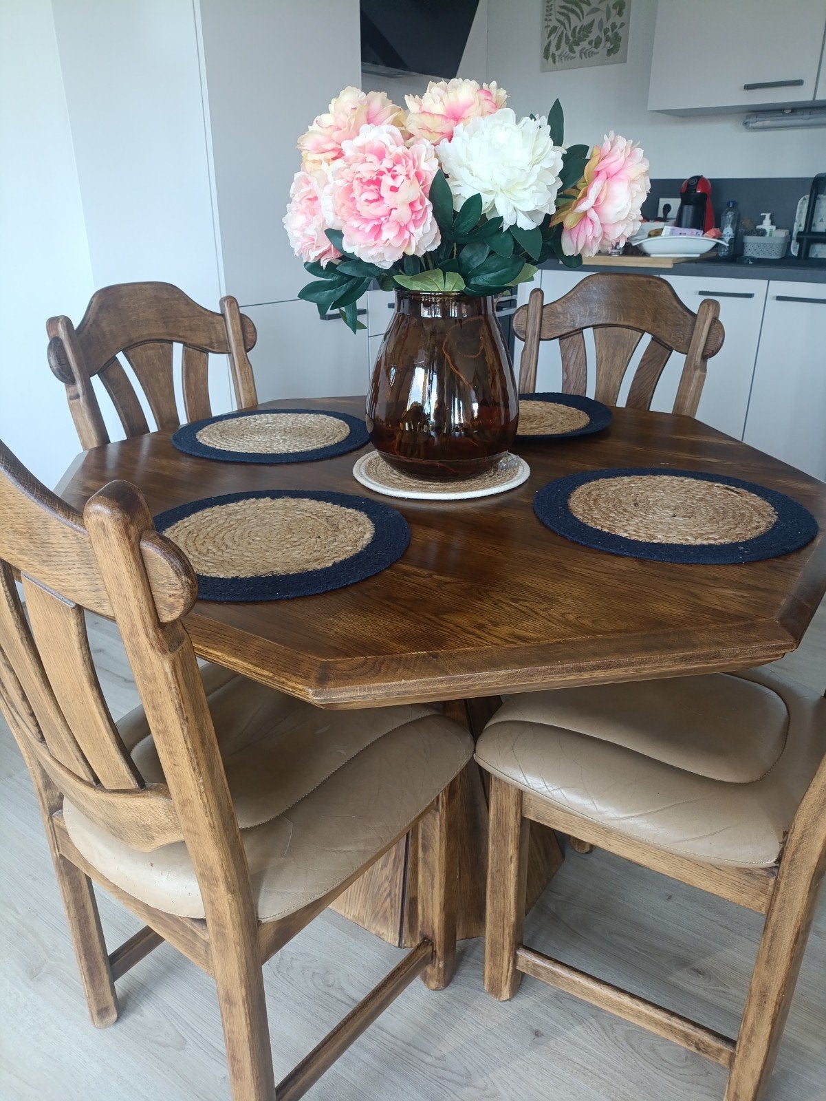 eettafel met stoelen, Huis en Inrichting, Ophalen, 4 tot 6 stoelen