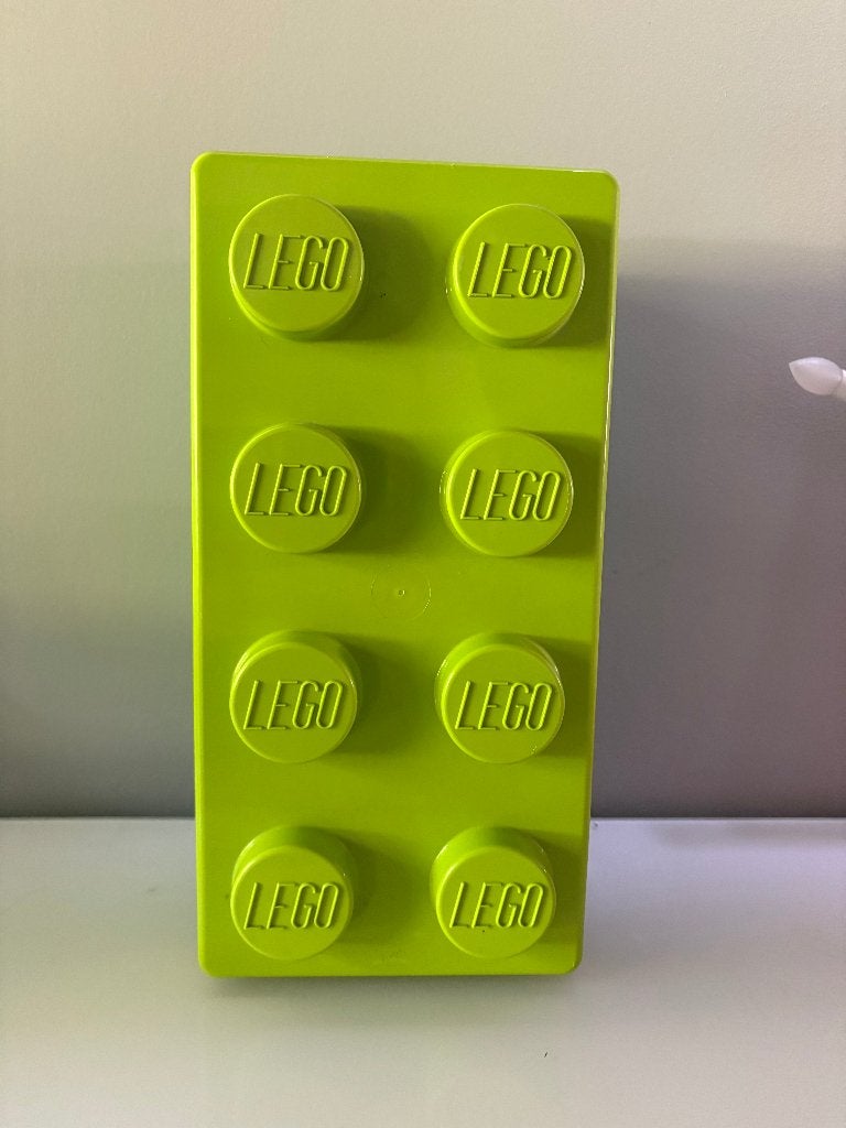 Limegroene LEGO Brick 8 opbergdoos met acht noppen, Ophalen of Verzenden, Zo goed als nieuw, Overige typen, Lego