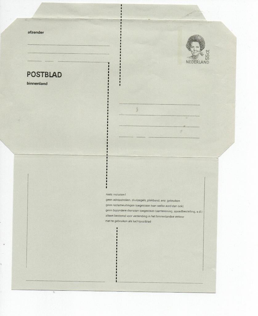 Luchtpostblad. AEROGRAMME nr. 25  **(Cat. Geuzendam), Postzegels en Munten, Verzenden, Overige typen