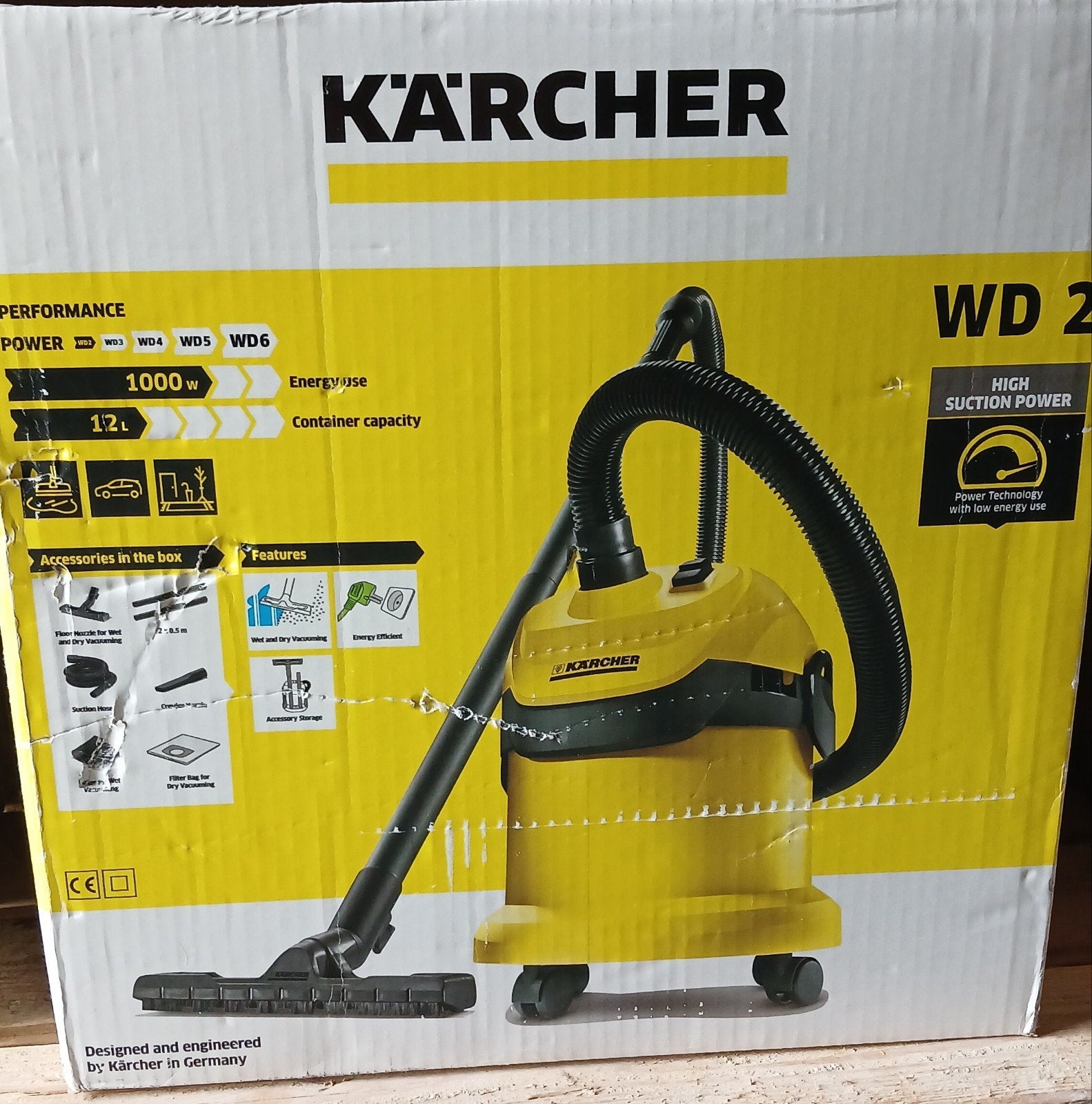 Kärcher WD 2 Plus V-12/4/18 Nat- en Droogzuiger, Inclusief accessoires, Kärcher, Nieuw, Ophalen of Verzenden