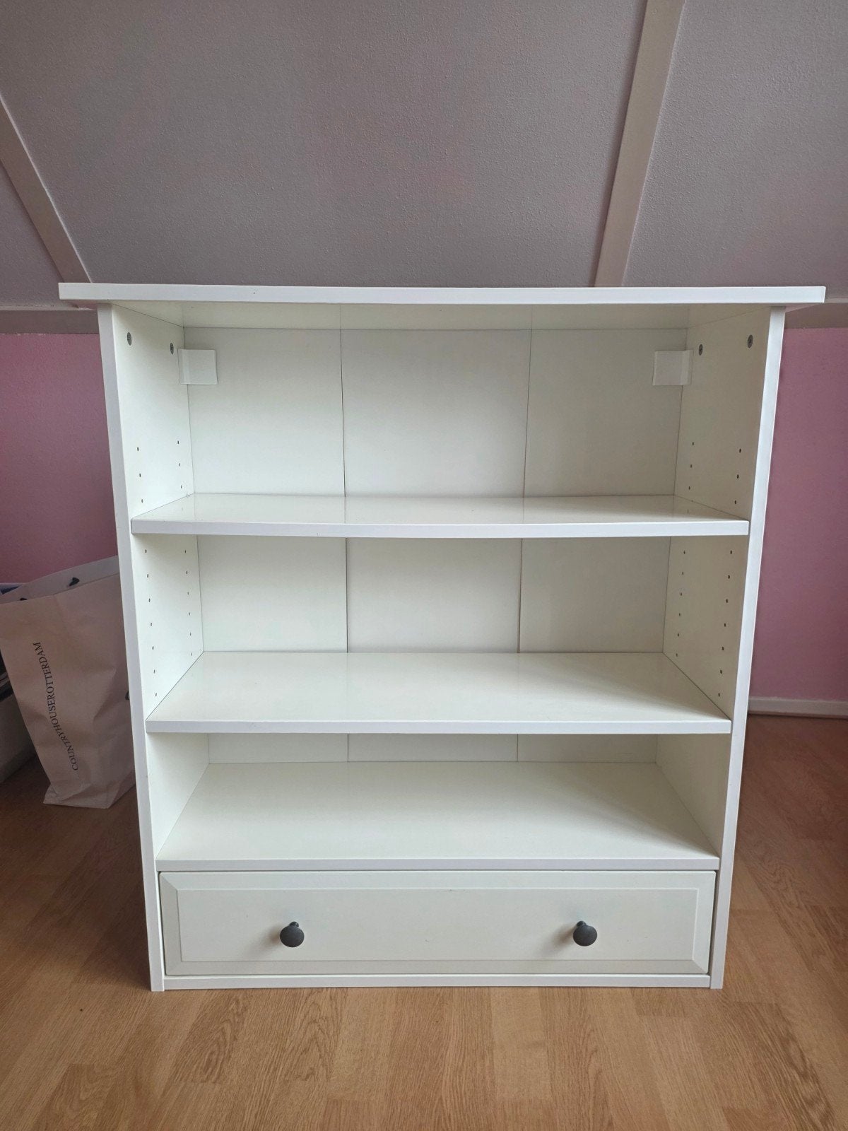 Witte IKEA kast met lade en planken - Zo goed als nieuw, Huis en Inrichting, Ophalen, 100 tot 150 cm, 50 tot 100 cm, Zo goed als nieuw