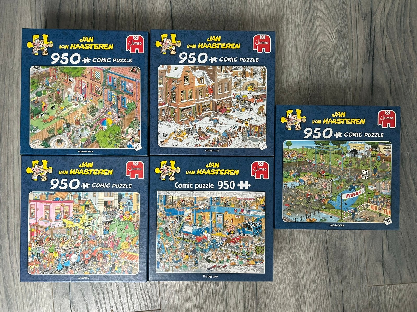 5 jan van haasteren puzzels 950 stukjes, Ophalen of Verzenden, 500 t/m 1500 stukjes, Zo goed als nieuw