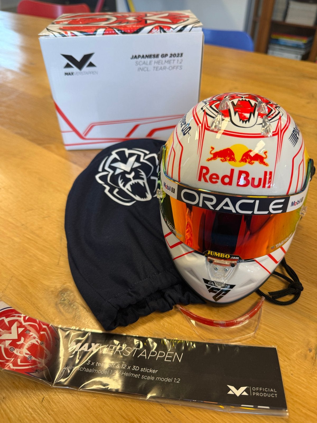 Max Verstappen Japanse GP 2023 schaalmodel helm 1:2, Ophalen of Verzenden, Nieuw, Formule 1