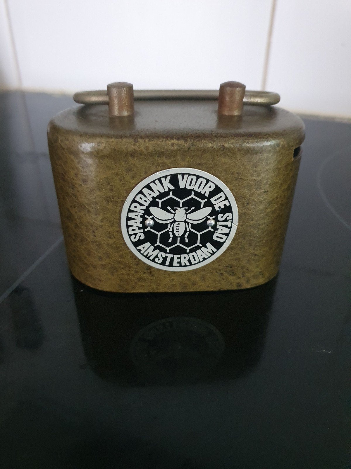 Spaarbank voor de Stad Amsterdam / zonder sleutel, Vintage, Gebruikt, Ophalen of Verzenden, Metaal