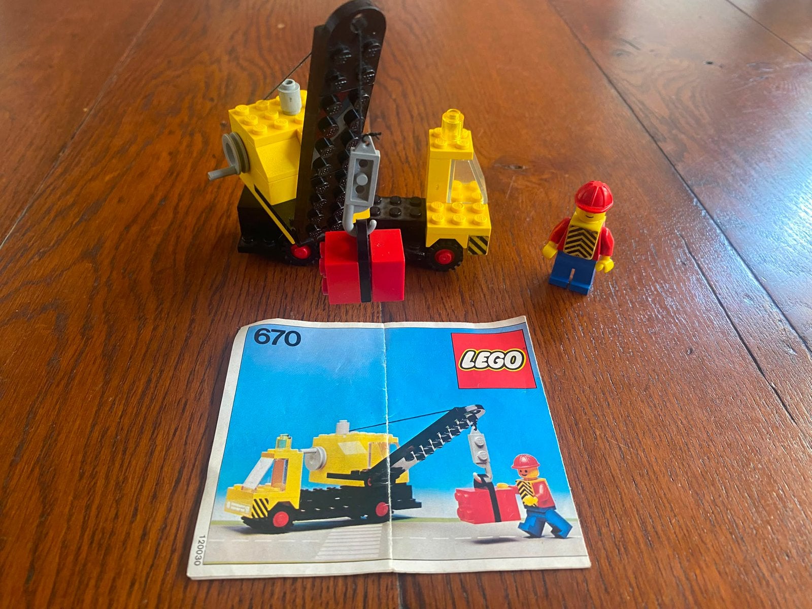 Lego 670 Classic: Mobiele kraan met minifigure COMPLEET, Gebruikt, Lego, Ophalen of Verzenden, Compleet