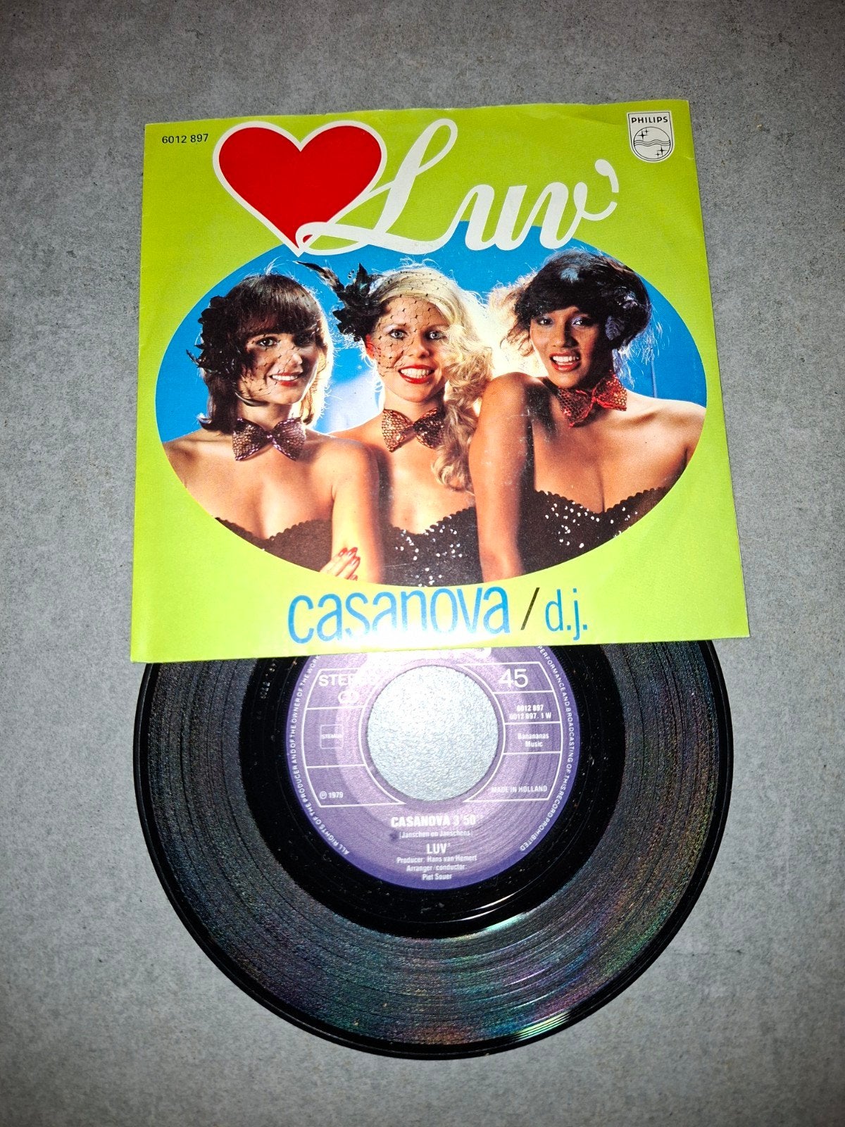 Luv' - Casanova / D.J. (Vinyl Single, 1979), Cd's en Dvd's, Vinyl Singles, Gebruikt, 7 inch, Ophalen of Verzenden, Pop