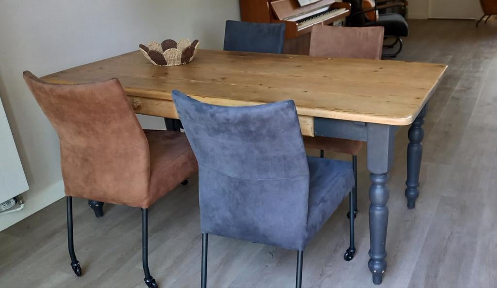 Grenen eettafel, Huis en Inrichting, Tafels | Eettafels, Ophalen, Gebruikt, 50 tot 100 cm, Vijf personen of meer
