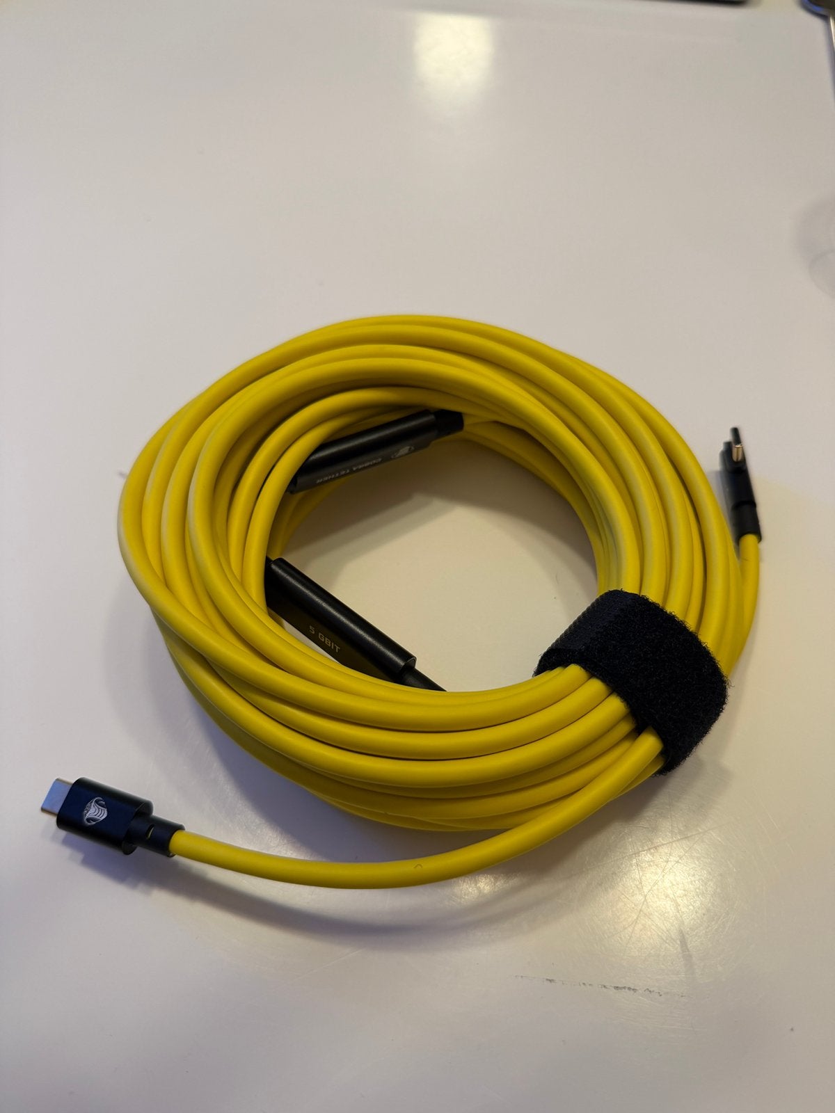 CobraUnion (CobraTether) USB-C Tether Kabel - 10m, Geel, 90, Ophalen of Verzenden, Nieuw