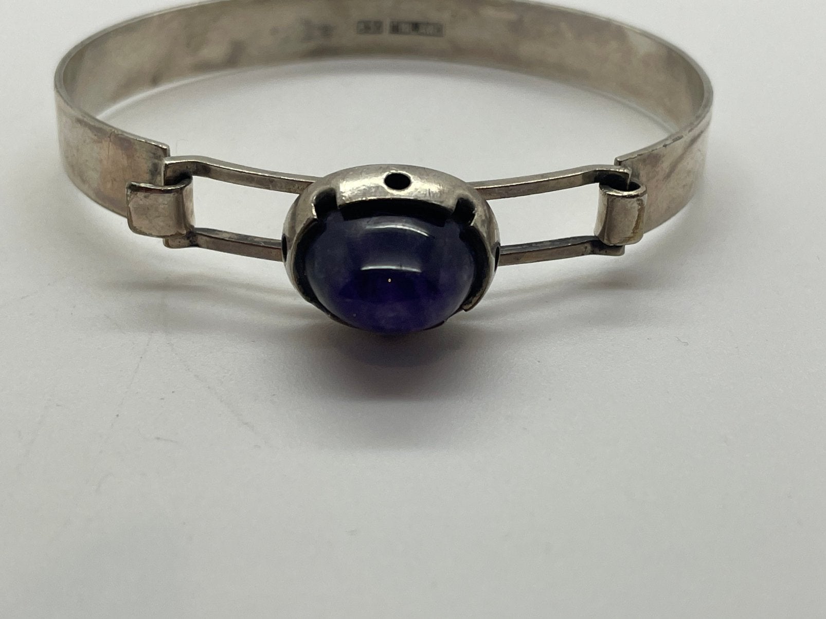 E674 Prachtige zilveren armband Finland amethist, Sieraden, Tassen en Uiterlijk, Antieke sieraden, Ophalen of Verzenden, Zilver