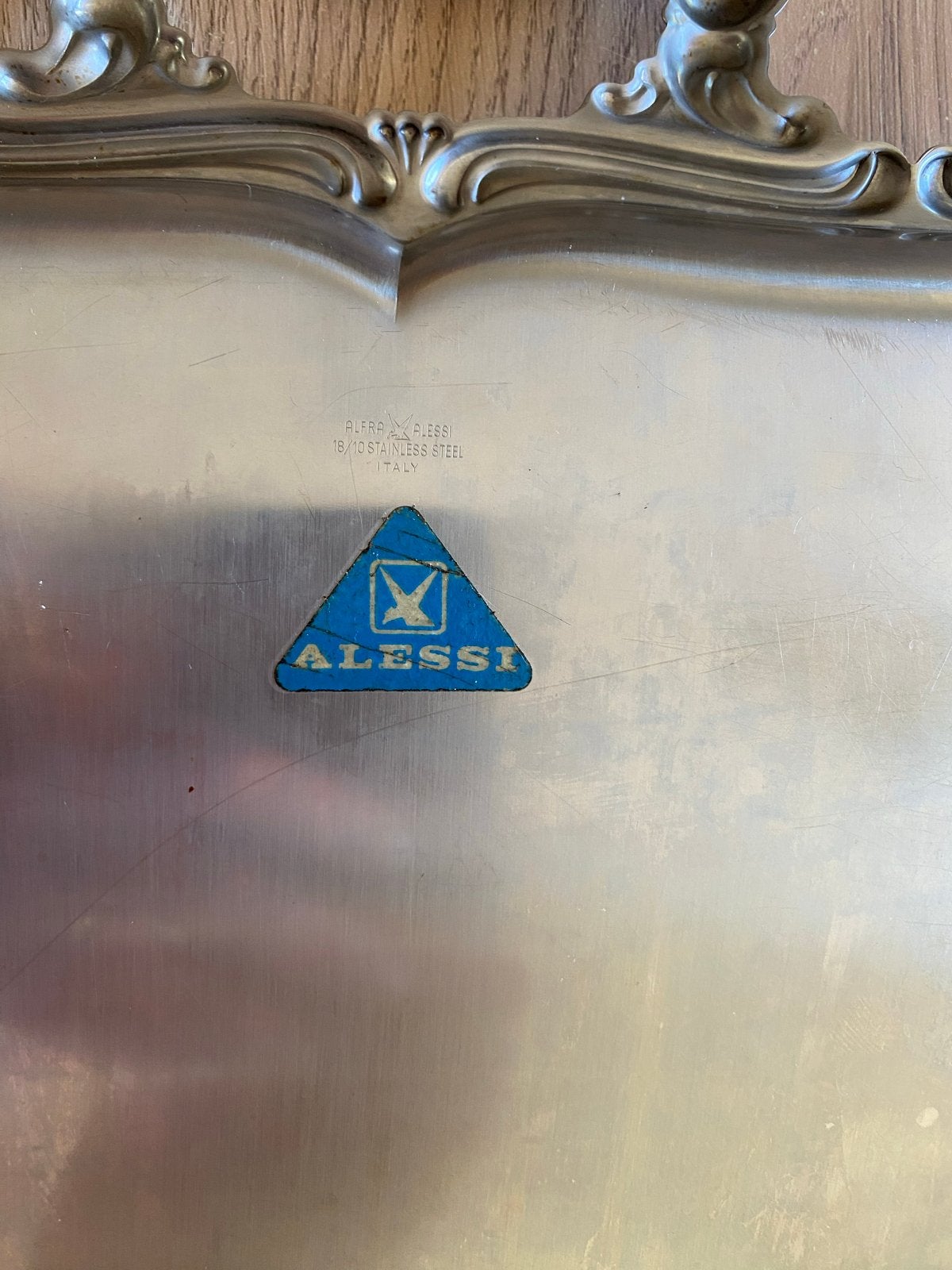 Antiek Alfra Alessi Barocco dienblad RVS jaren '60, Ophalen of Verzenden