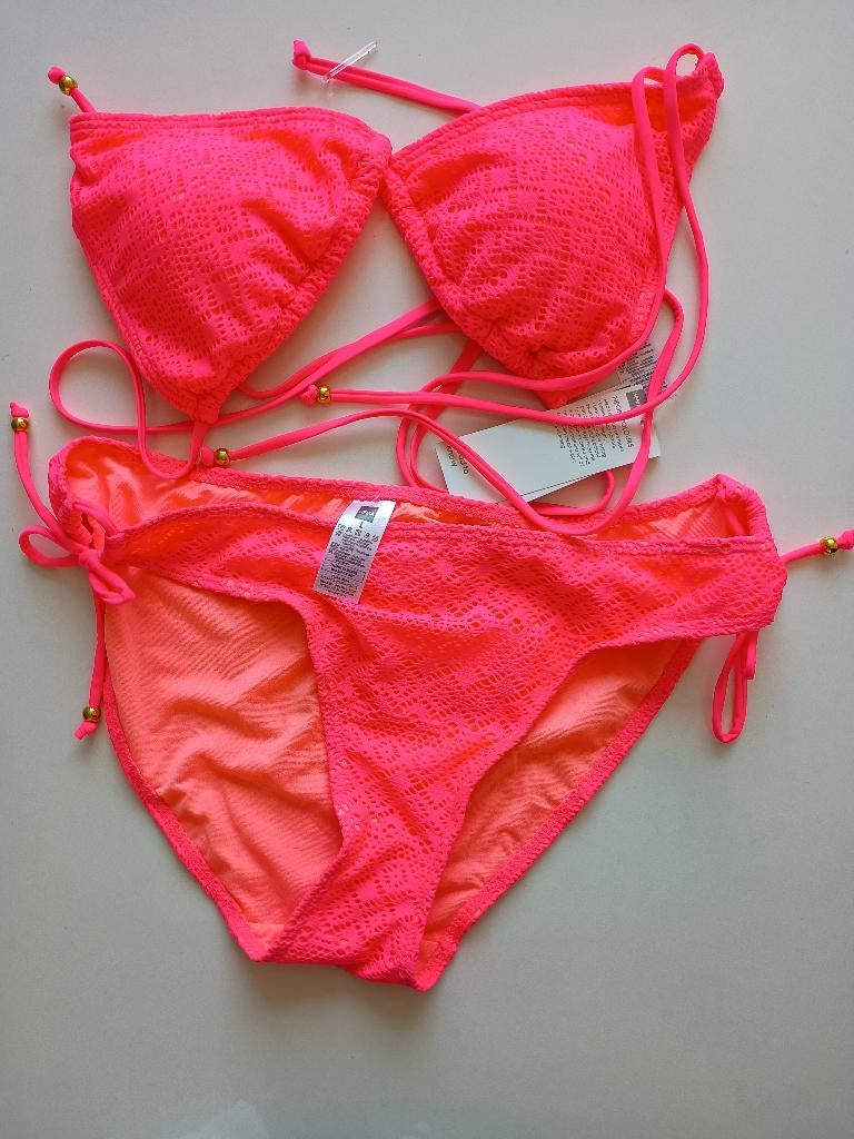 Bikini in neon roze, nieuw, maat L, Nieuw, Ophalen of Verzenden, Roze, Bikini