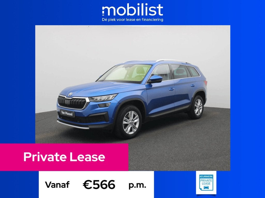 Skoda Kodiaq 1.5 TSI Ambition (bj 2022, automaat), 4 cilinders, 150 pk, Blauw, 14 km/l
