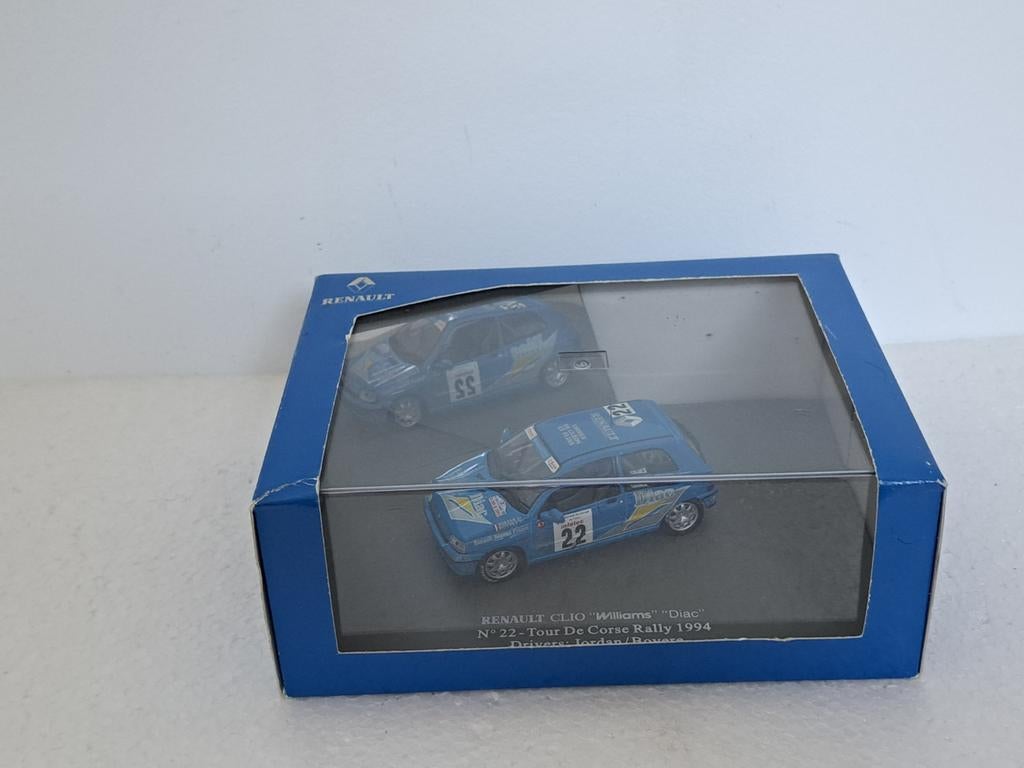 Renault Clio Williams Rally Tour de Corse 1994 Jordan 1/43 1, Ophalen of Verzenden, Zo goed als nieuw, Auto, Universal Hobbies