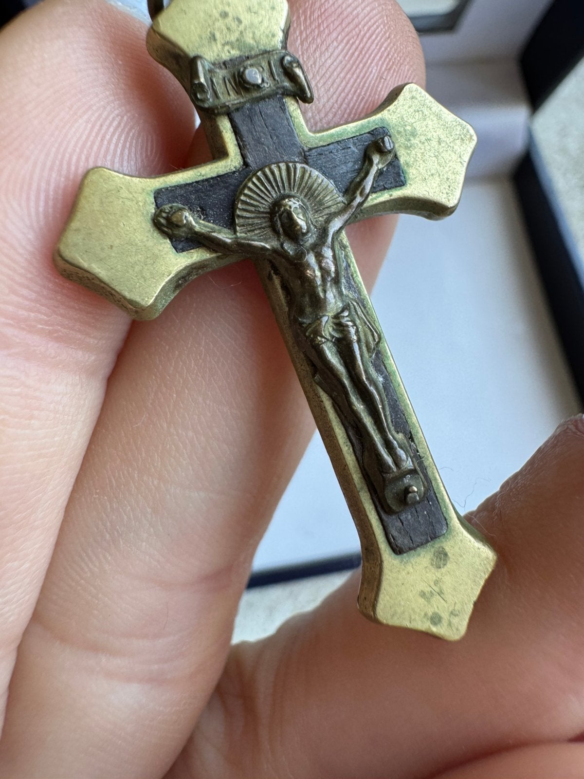 vintage cross, Verzenden, Zo goed als nieuw, Zilver, Overige materialen