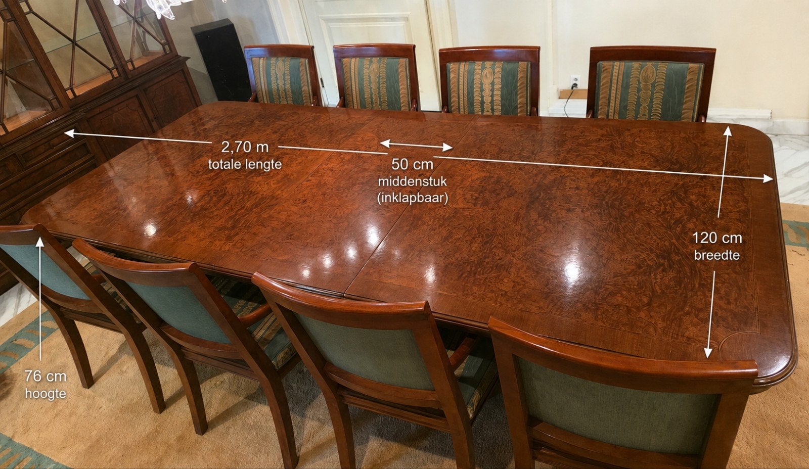 Eettafel met 8 stoelen - Klassiek design, Ophalen