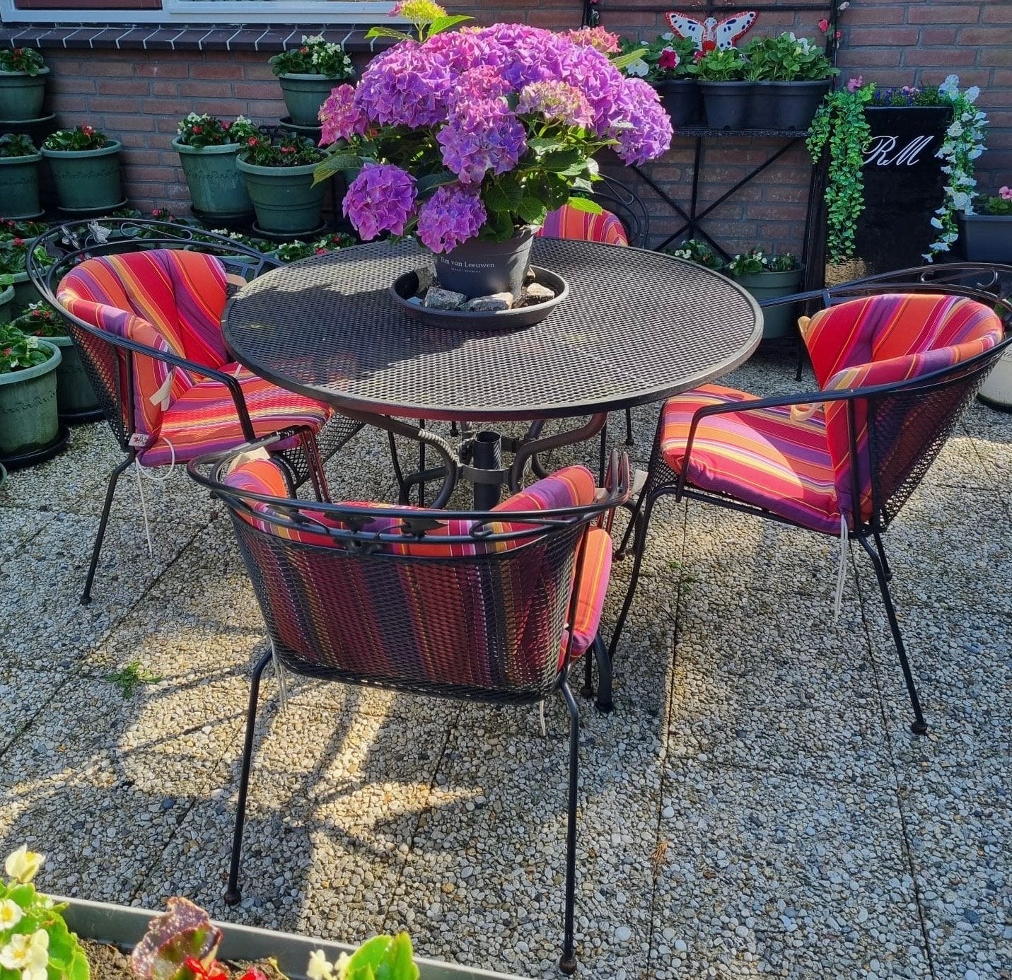 Metalen tuinset Engarden by Kettler Toledo met kussens, Ophalen, Gebruikt, Eettafel, Tuinset