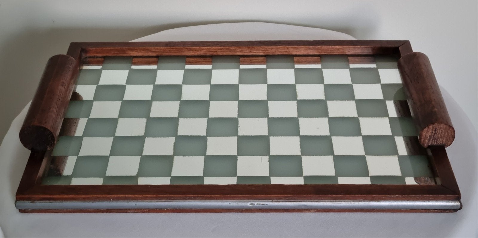 Zeldzaam beiden kanten spiegel Art-deco  dam- schaakbord, Huis en Inrichting, Ophalen of Verzenden, Zo goed als nieuw, Rechthoekig