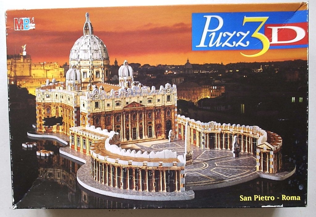 Legpuzzel MB Puzz 3d. San Pietro Rome in 3d. Vintage, Verzenden, 500 t/m 1500 stukjes, Gebruikt, Legpuzzel