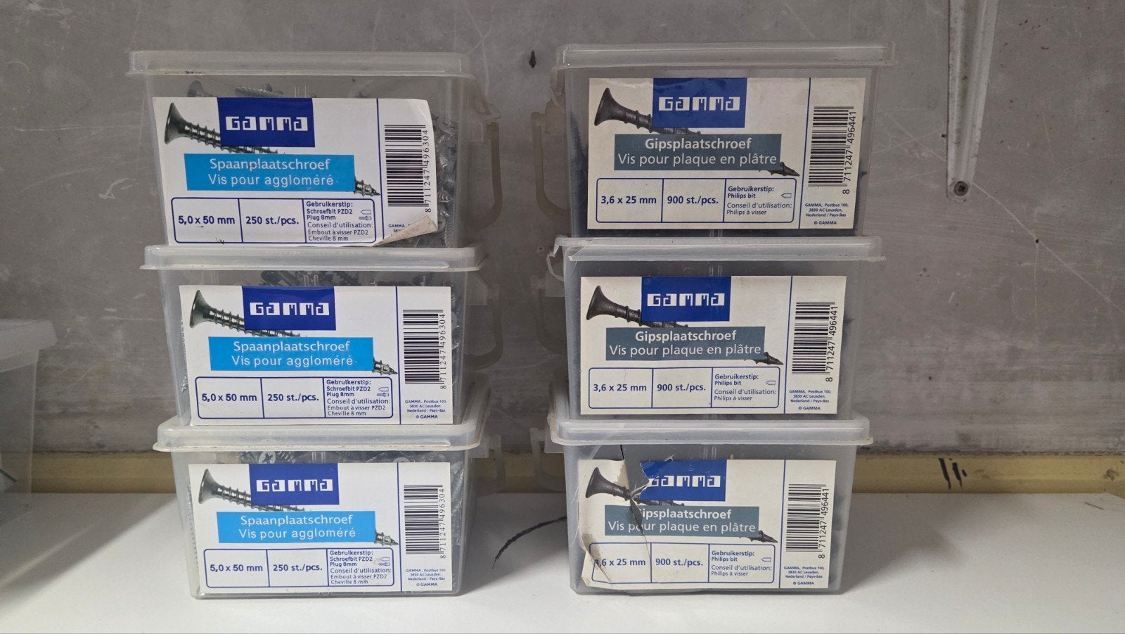 Gamma Spaanplaatschroeven en Gipsplaatschroeven, Ophalen of Verzenden, Nieuw, Minder dan 50 mm, Schroeven