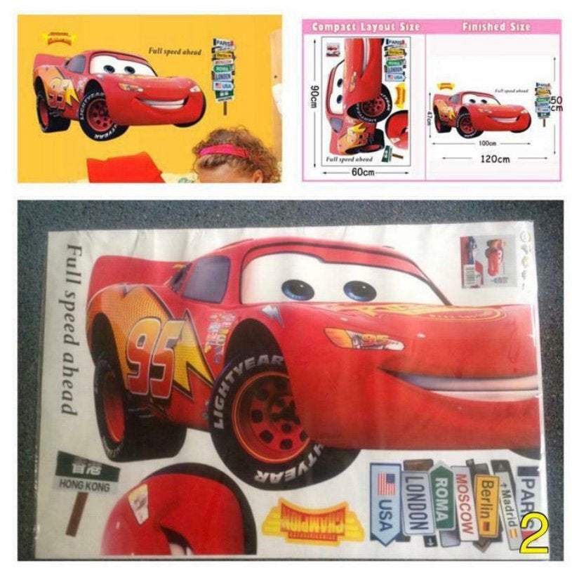 Cars mega grote muursticker vellen in 3 soorten, Ophalen of Verzenden, Nieuw, Wanddecoratie