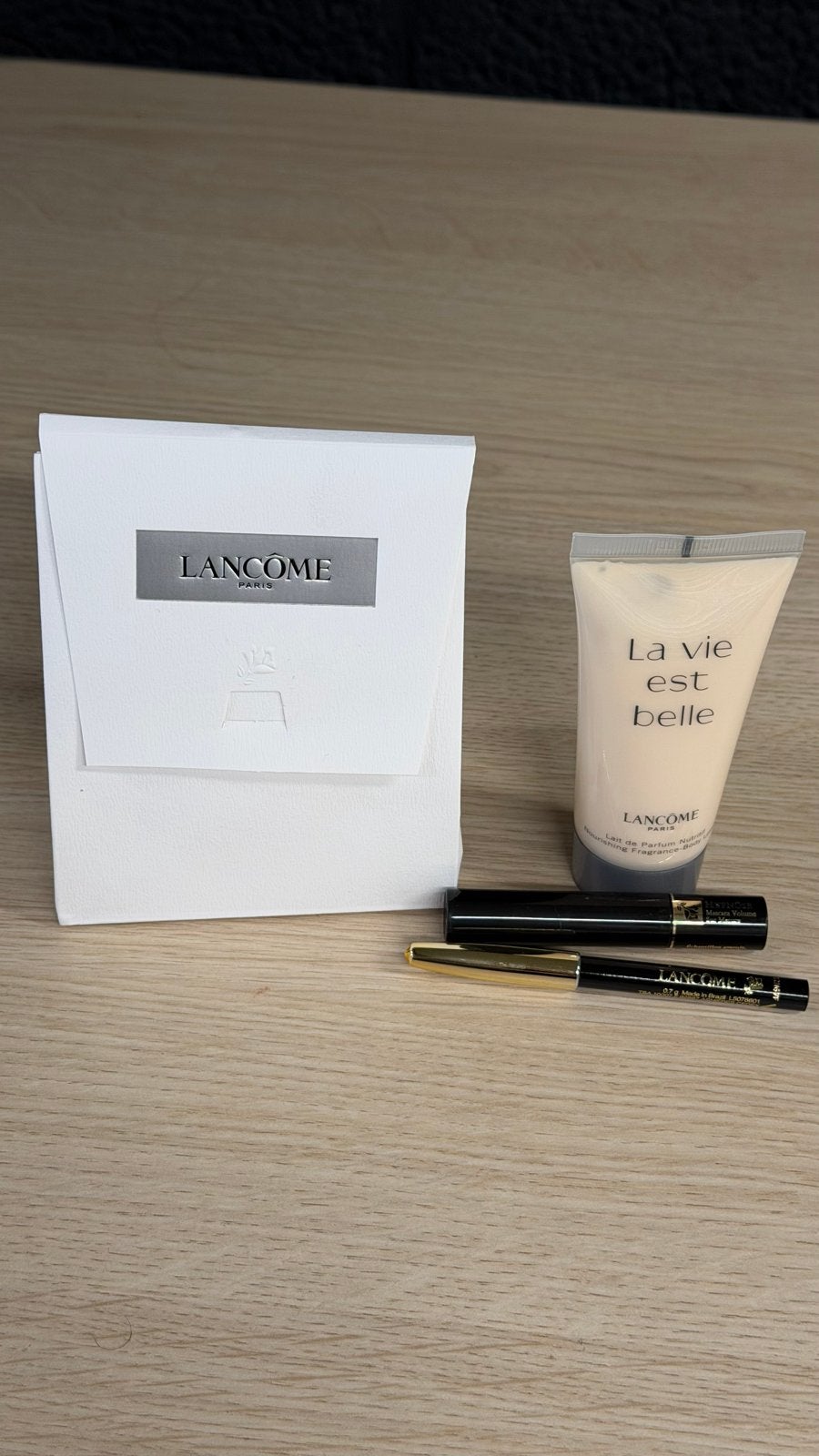 Lancôme Gift Set: Bodylotion, Mascara, Oogpotlood, Overige kleuren, Gehele gezicht, Nieuw, Ophalen of Verzenden