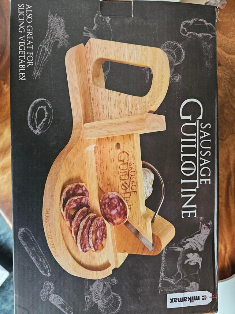 Saucisse Guillotine Houten Worst Snijder, Hout, Snij-/serveerplank, Nieuw, Ophalen of Verzenden