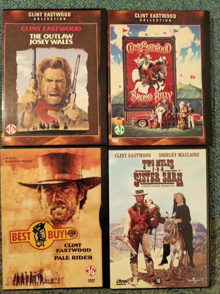 Clint Eastwood movies western cowboy schietfilms vanaf..., Vanaf 12 jaar, Ophalen of Verzenden, Zo goed als nieuw, Actiethriller