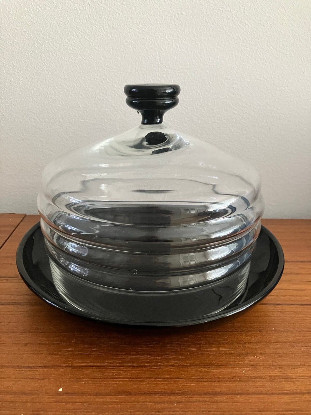 Jaren '30 vintage glazen kaas- of gebakstolp, Ophalen of Verzenden