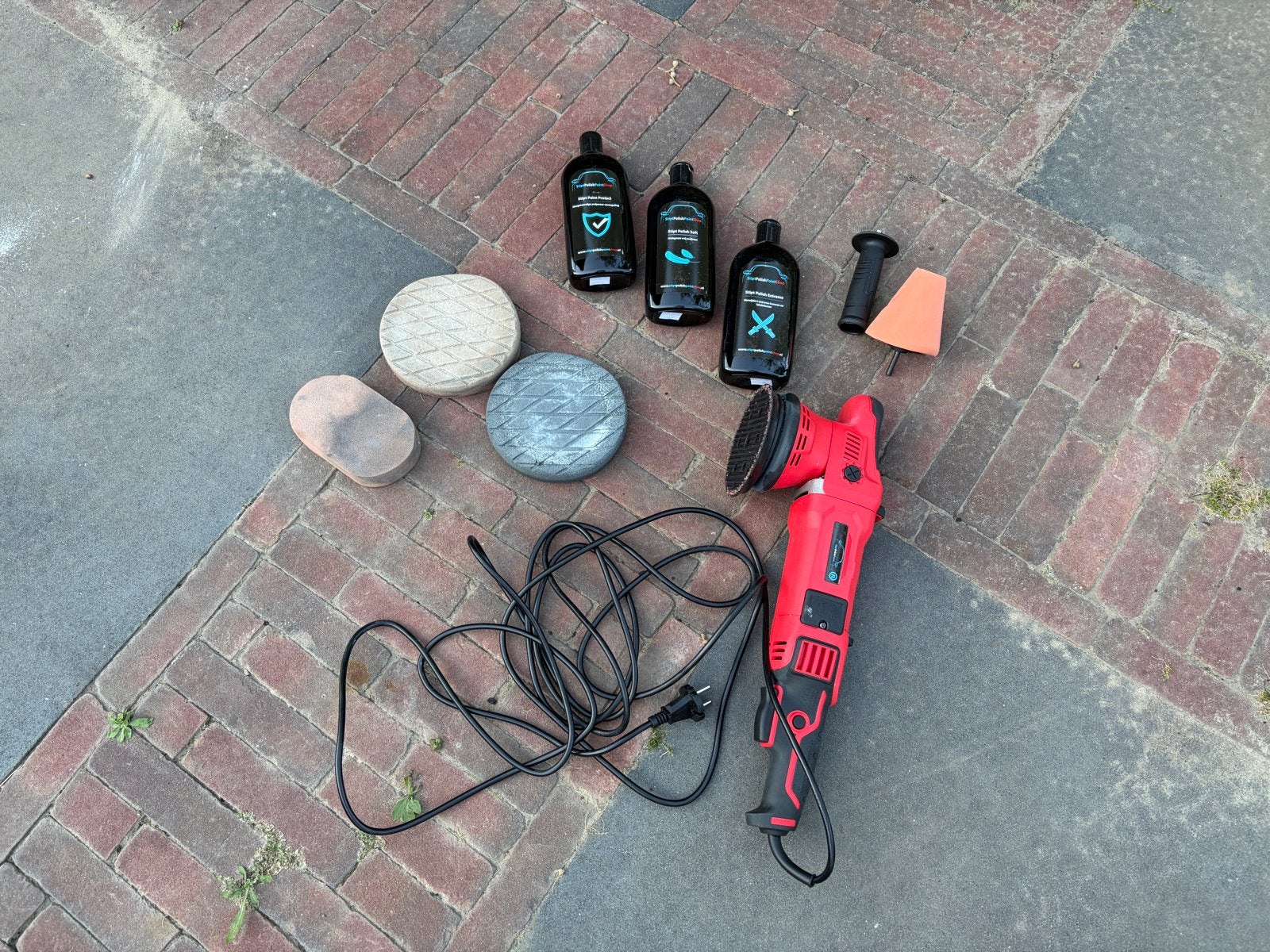 Stipt Polish 15mm Excentrische Polijstmachine Complete Set, Verzenden, Zo goed als nieuw