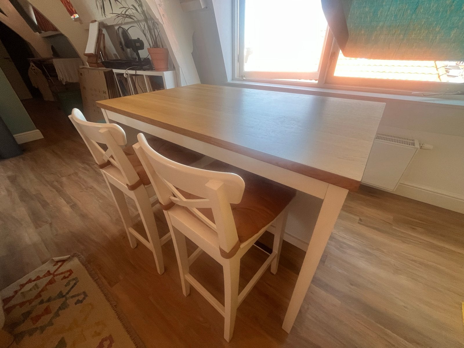 IKEA - TORNVINKEN Keukeneiland 126x77 incl 2 barkrukken, Huis en Inrichting, Tafels | Eettafels, Ophalen, Gebruikt, 100 tot 150 cm