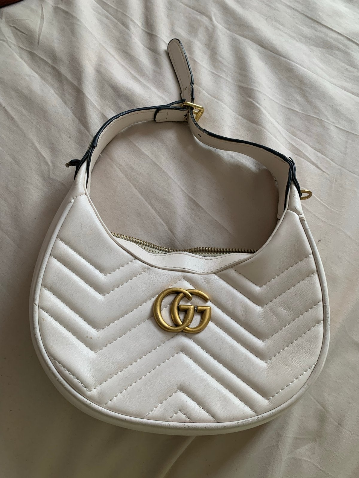 Gucci tas Wit, Ophalen of Verzenden, Gebruikt, Wit, Schoudertasje