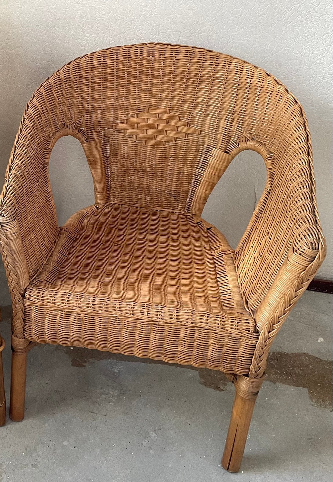 Rieten stoel, rotan fauteuil - Moet weg voor dinsdag!, Ophalen, Gebruikt, Bruin, Riet of Rotan