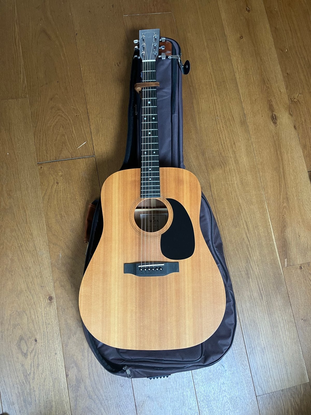 Sigma DM+ Western gitaar met hoes en standaard, Muziek en Instrumenten, Ophalen of Verzenden, Zo goed als nieuw, Western- of Steelstringgitaar