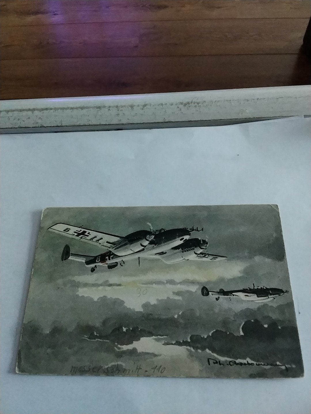 Messerschmitt 110 Vliegtuig Ansichtkaart, Verzamelen, Ophalen of Verzenden, 1920 tot 1940, Ongelopen, Voertuig