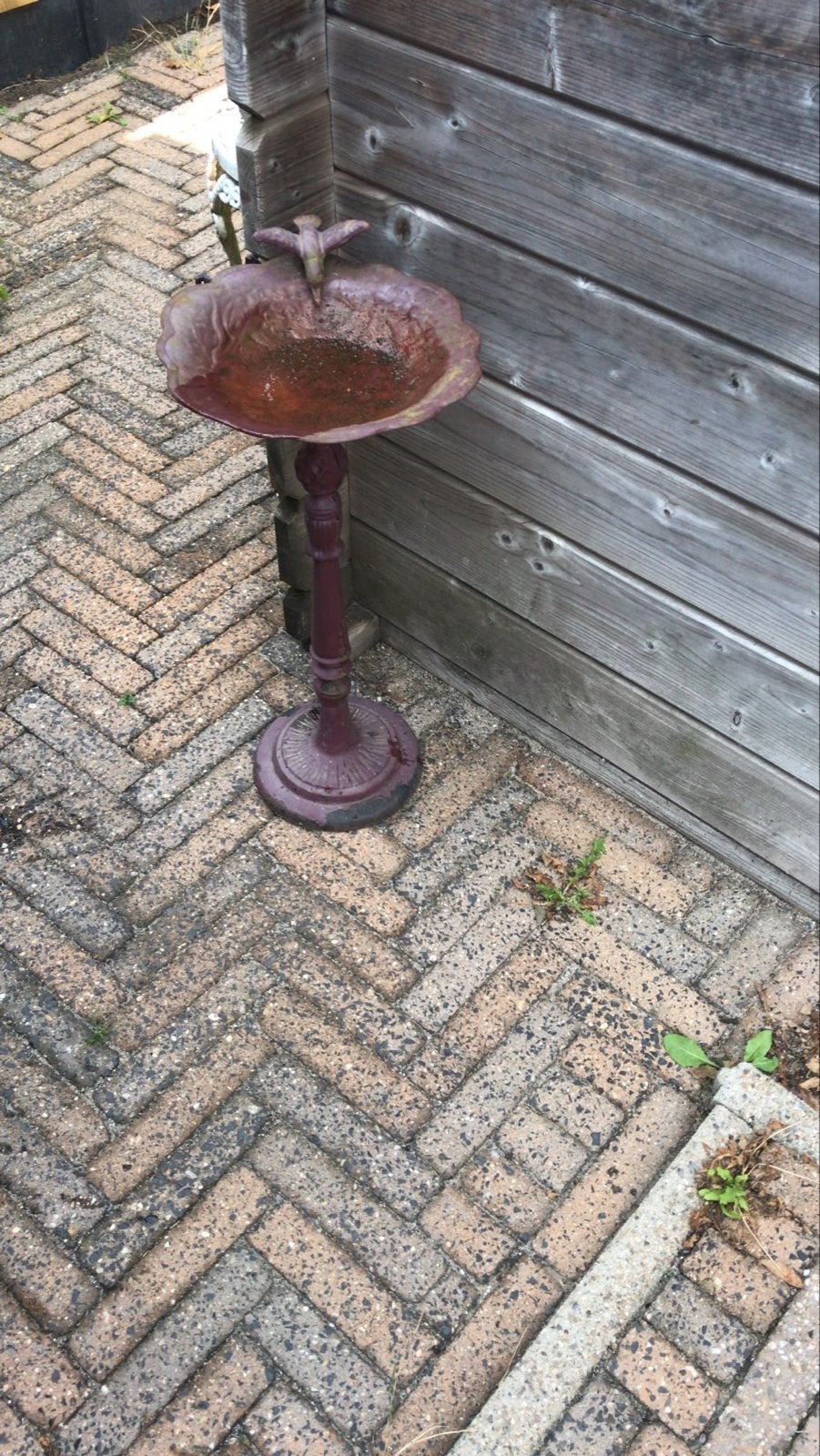 Decoratieve vogelwaterbak voor in de tuin, Ophalen, Gebruikt