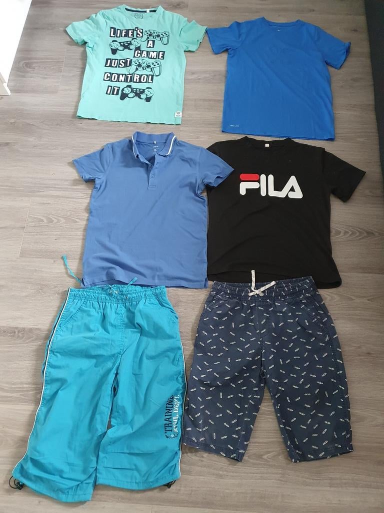 Jongens  kledingpakket: 2 shorts, 4 T-shirts (maat 158/164), Ophalen of Verzenden, Zo goed als nieuw, Maat 158
