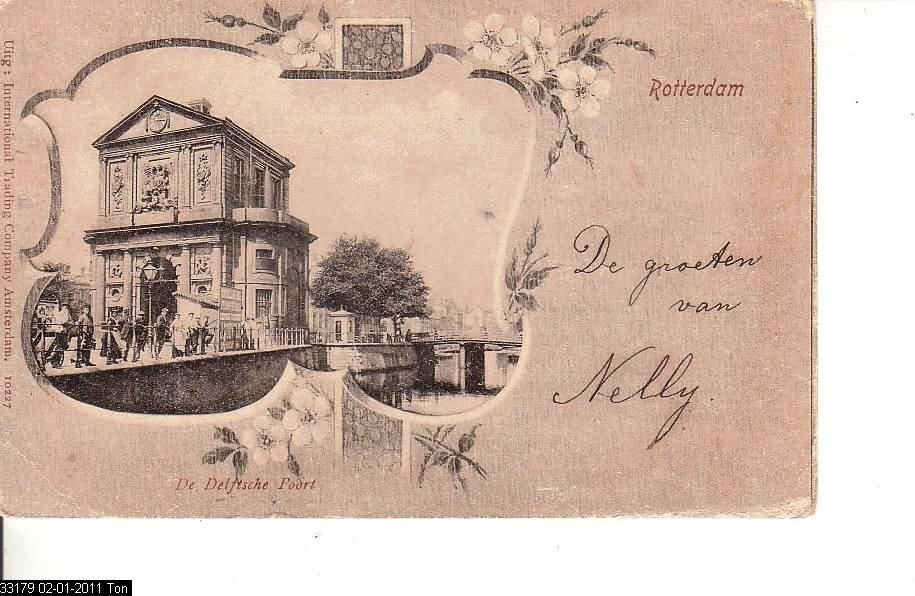 Ansichtkaart 	Rotterdam	Delftsche Poort, Ophalen of Verzenden, Voor 1920, Ongelopen, Zuid-Holland