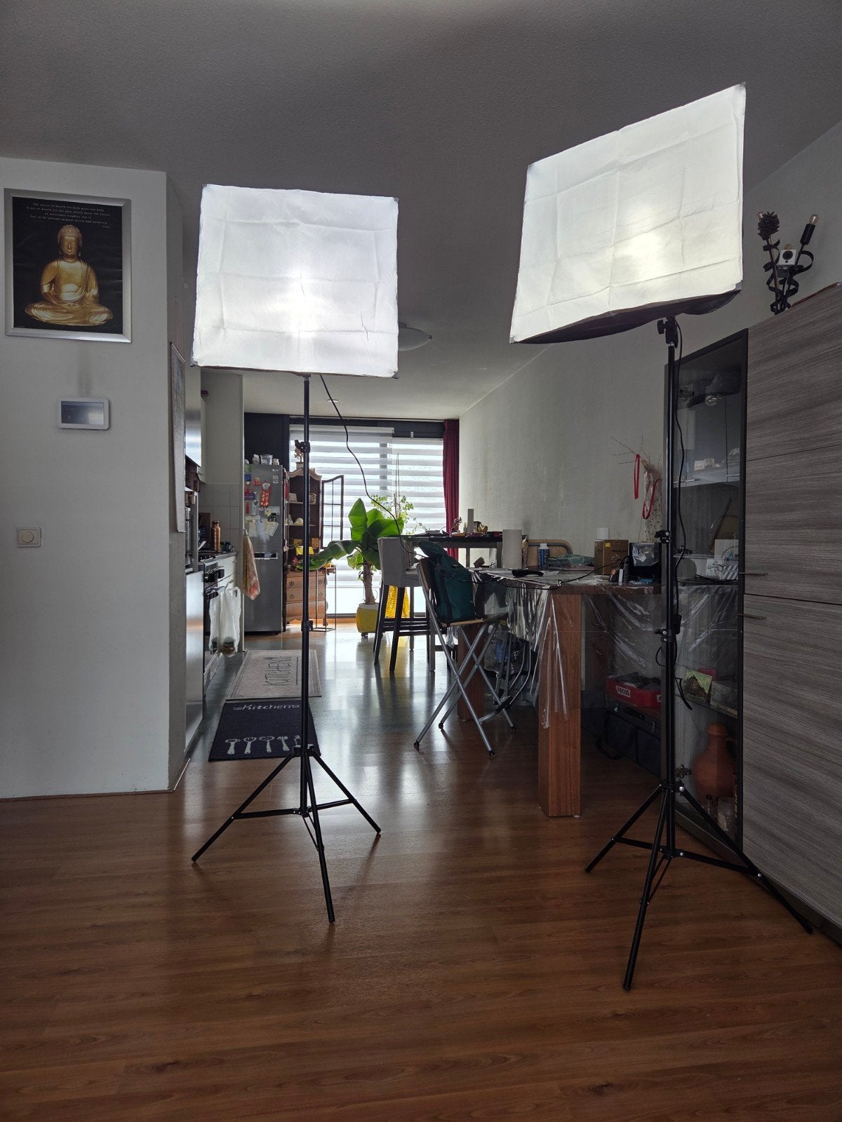 Reflecta VisiLux Studio Lampen Set (2x softbox + statief), Ophalen of Verzenden, Zo goed als nieuw, Lamp of Flitsset