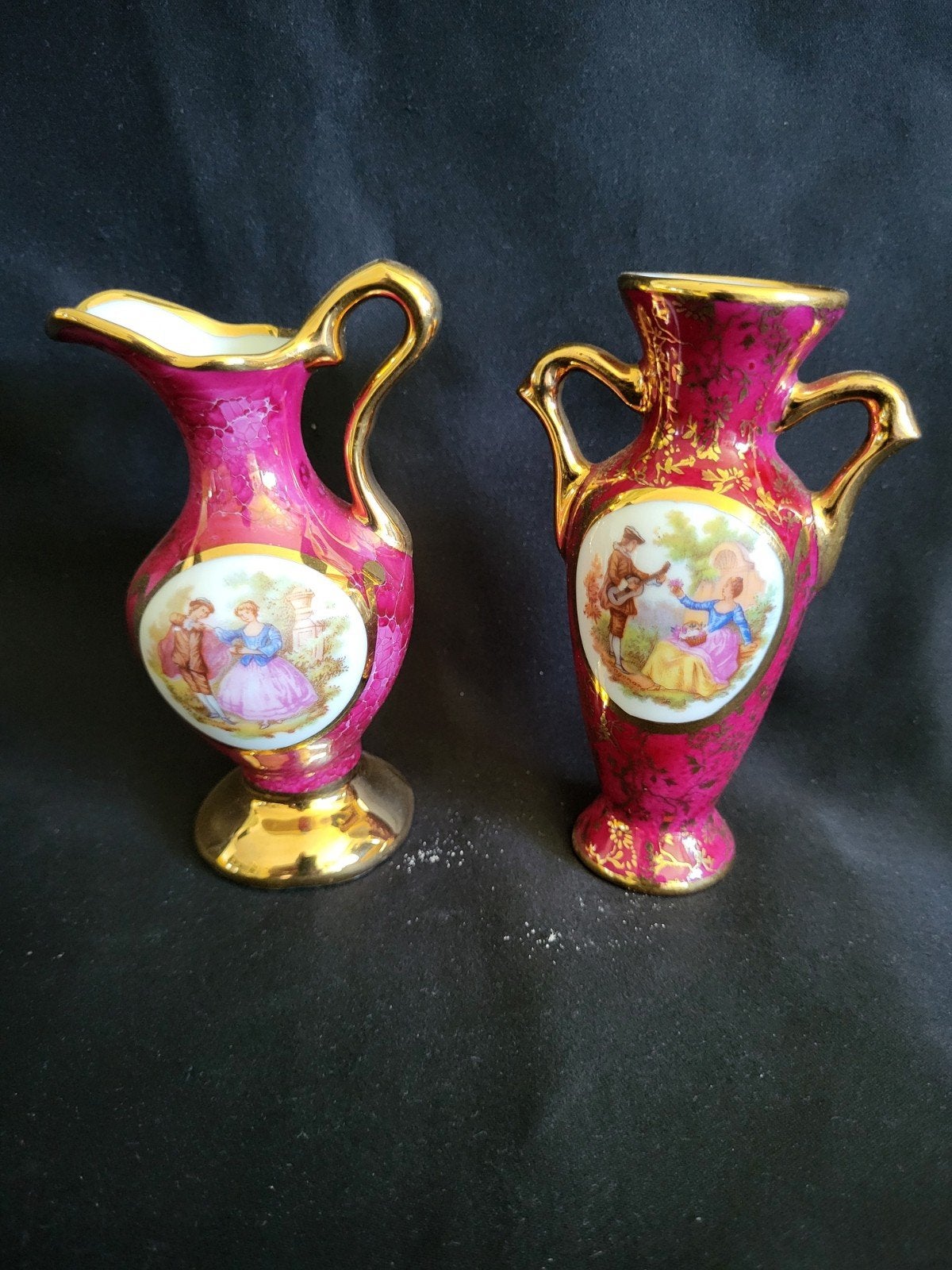 Set van 2 Limoges Porseleinen Miniatuur Vazen, Ophalen of Verzenden