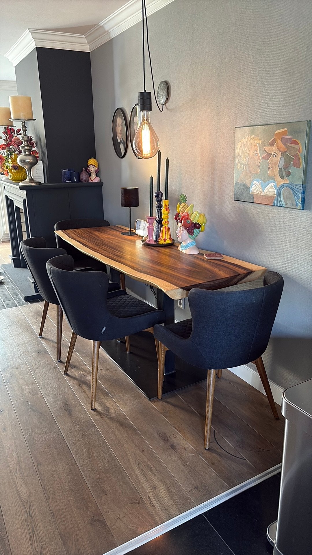 6 x Eetkamerstoel en eventueel tafel te koop., Huis en Inrichting, Tafels | Eettafels, Ophalen, Zo goed als nieuw, Rechthoekig