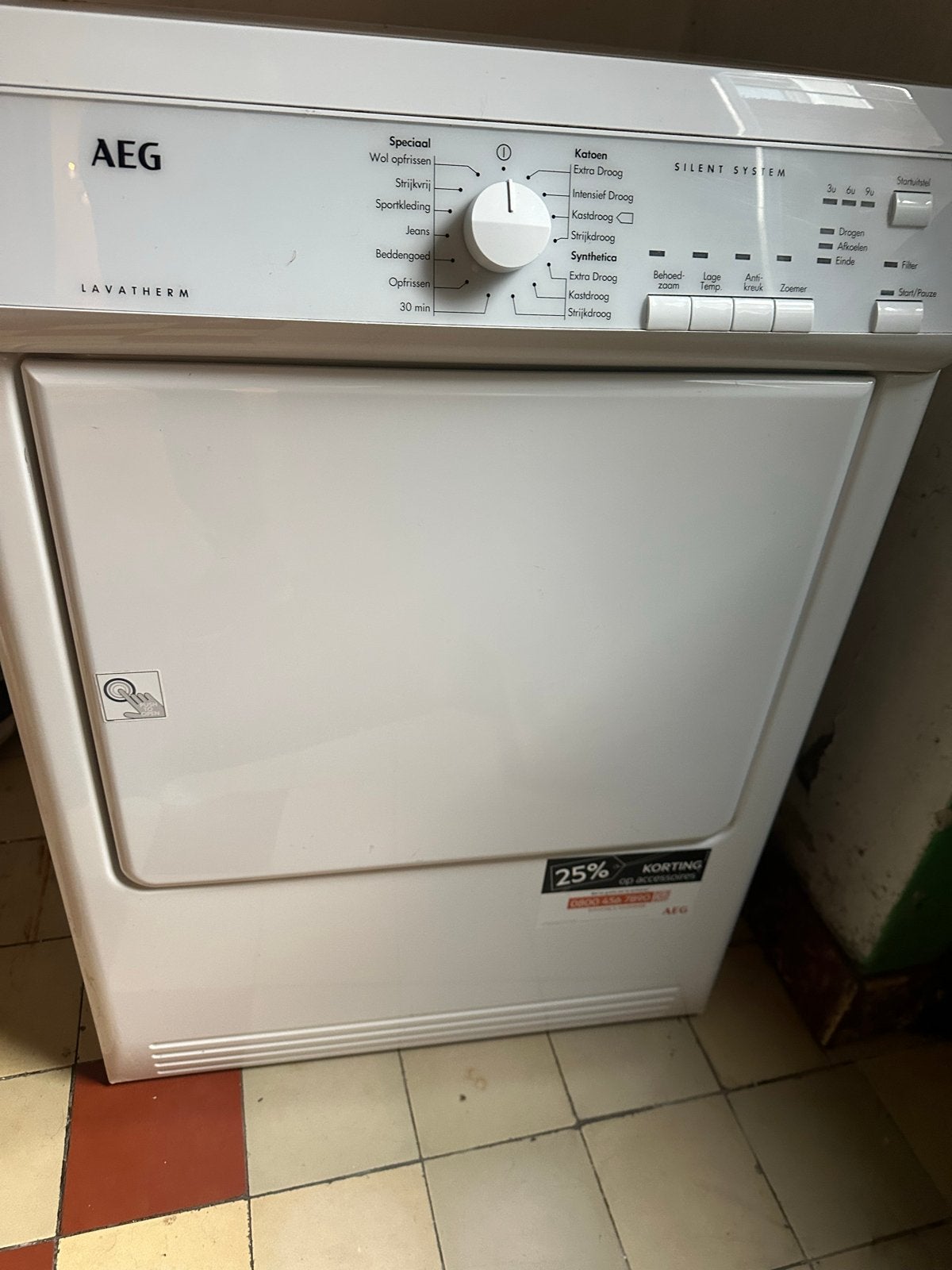 AEG Lavatherm Wasdroger, Witgoed en Apparatuur, 6 tot 8 kg, Gebruikt, Ophalen of Verzenden, Voorlader