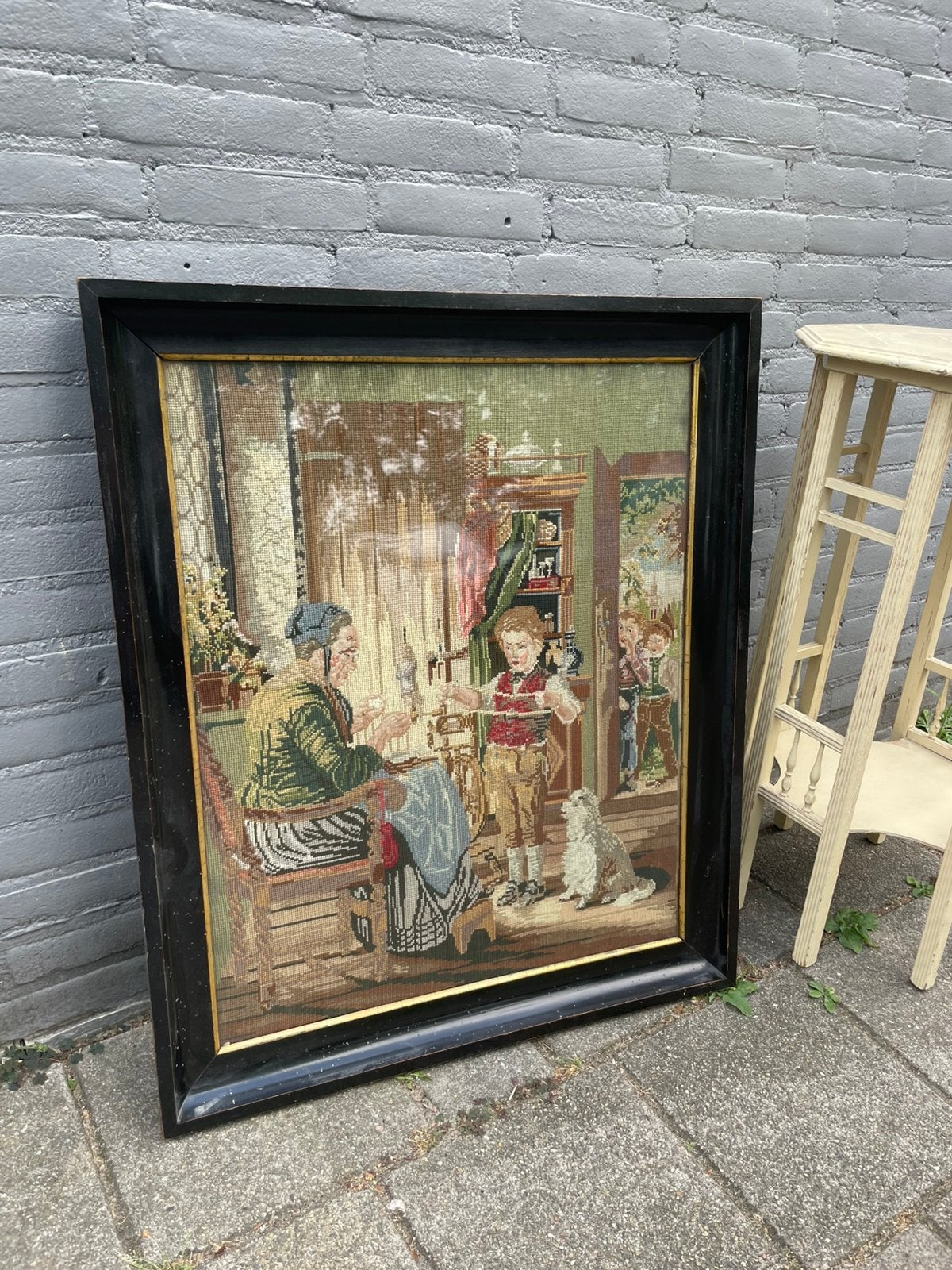 Wiehler Gobelin Erst die Arbeit, dann das Spiel Albert Anker, Antiek en Kunst, Ophalen