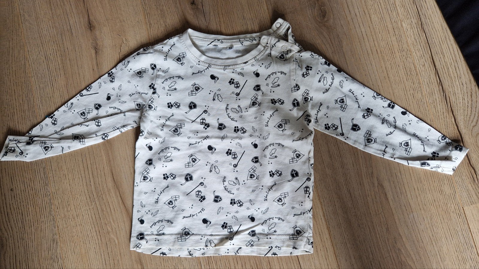 sinterklaas shirt maat 86, Kinderen en Baby's, Ophalen of Verzenden, Zo goed als nieuw, Jongetje of Meisje, Shirtje of Longsleeve