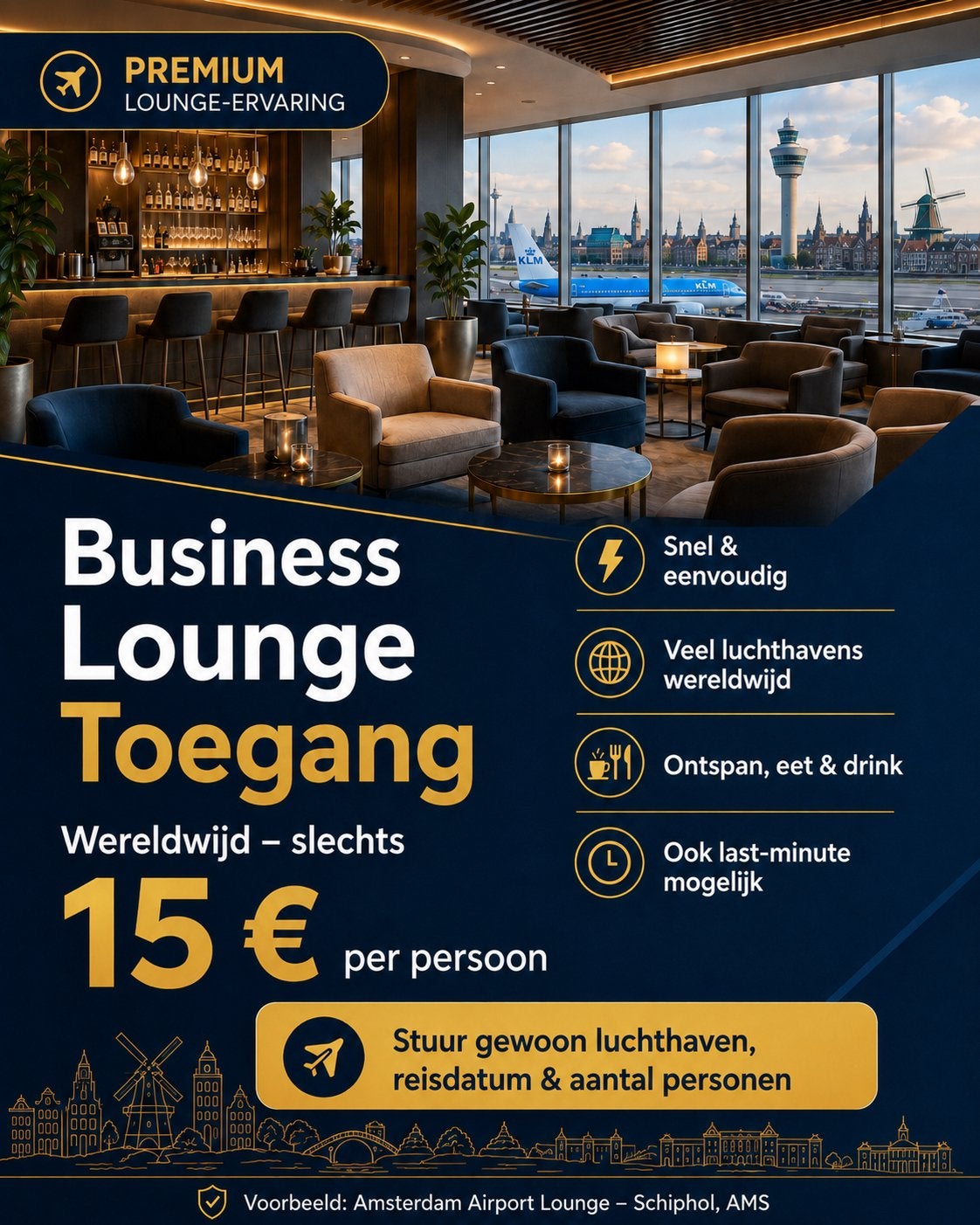 Airport Business Lounge Access worldwide, Tickets en Kaartjes, Eén persoon