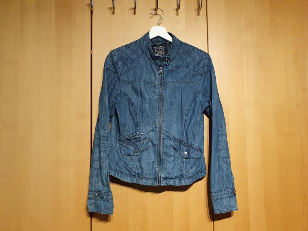 Stoer C&A Here+There Blauw spijkerjasje met rits, maat 170, Kinderen en Baby's, Kinderkleding | Maat 170, Meisje, Ophalen of Verzenden