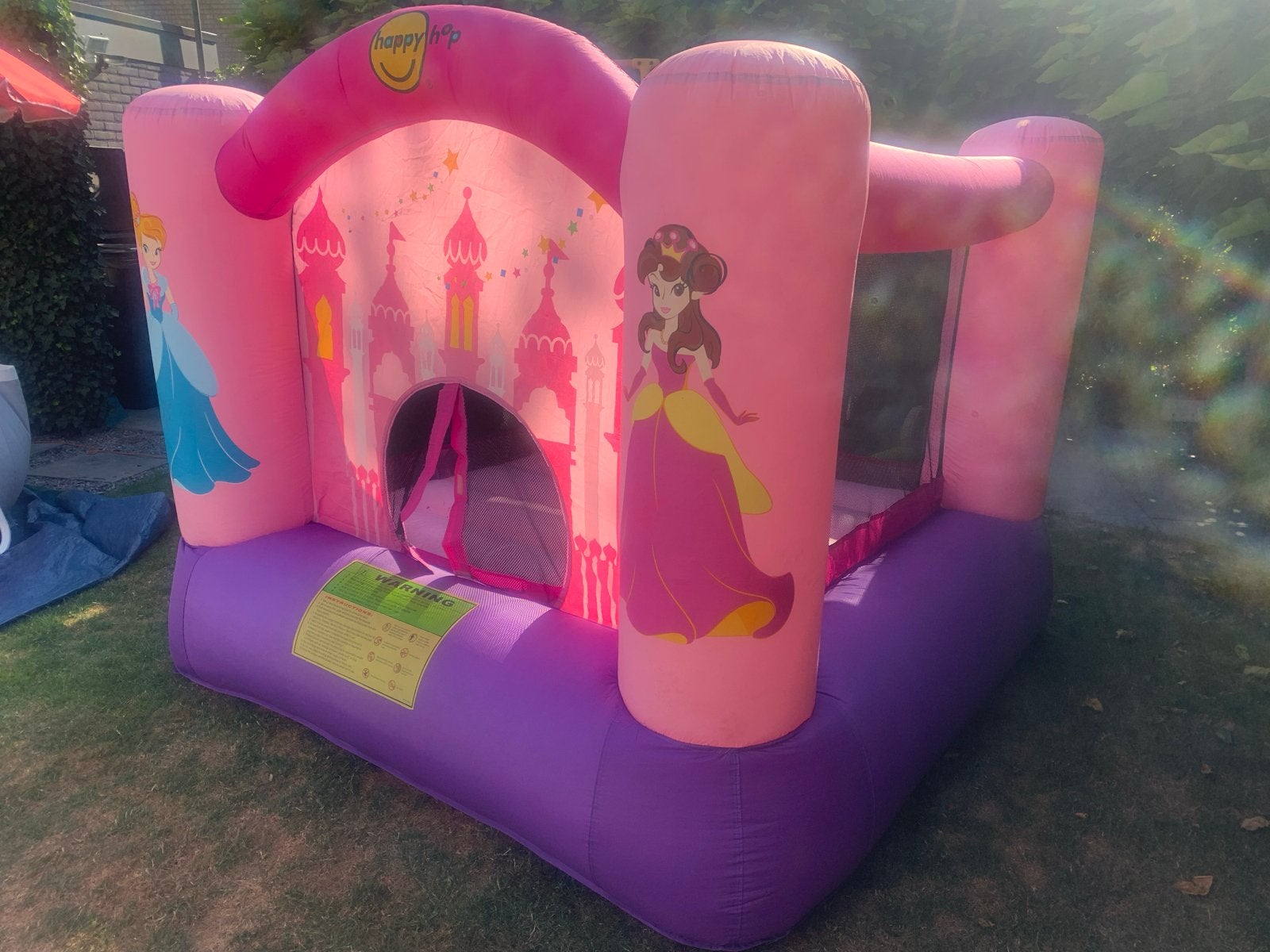 Happy Hop Prinses Springkussen met Pomp - 225x225x175 cm, Ophalen, Gebruikt
