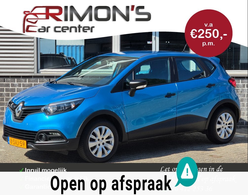Renault Captur 0.9 TCe Authentique Nap Elke Pakket Trekhaak, Auto's, Voorwielaandrijving, Gebruikt, Blauw, 49 €/maand