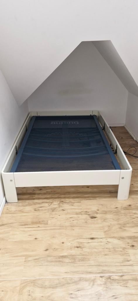Auping Auronde 200x120 Elektrisch Verstelbaar., Ophalen, Wit, Twijfelaar, 120 cm
